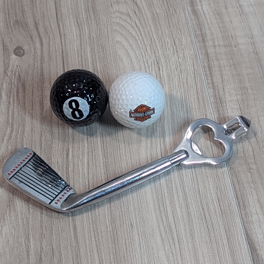 Men's Golf Bundle Bottle Opener & Golf Balls Harley-Davidson 8 Ball